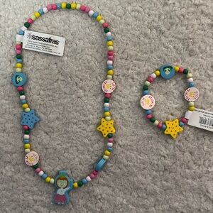 Sassafras "Little Princess" Wooden Bracelet & Necklace Set for Kids